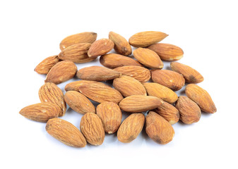 almonds isolated on the white background