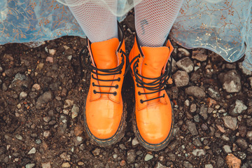Orange boots