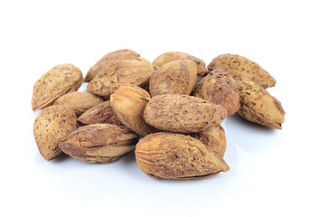 almonds isolated on the white background