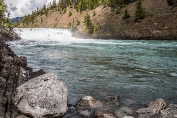 rock by the Bow River Waterfall