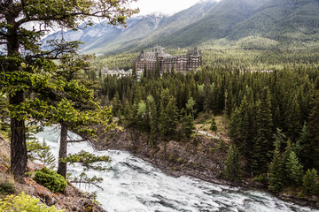 River and hotel in Banff