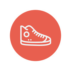 High cut rubber shoe thin line icon