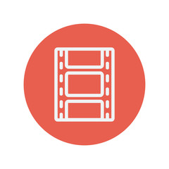 Film strip with image thin line icon