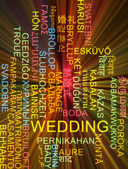 Wedding multilanguage wordcloud background concept glowing