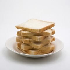 sliced bread isolated on white background