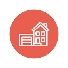 Home with garage thin line icon