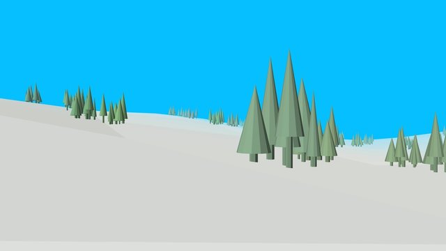 Low poly retro style frozen land UHD 4k
