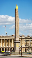 Fototapeta na wymiar Luxor obelisk at place de la Concorde in Paris, France
