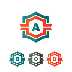 Abstract geometric monogram vector logo concept illustration. Letter A, B, C, D. Vector logo template. Design element.