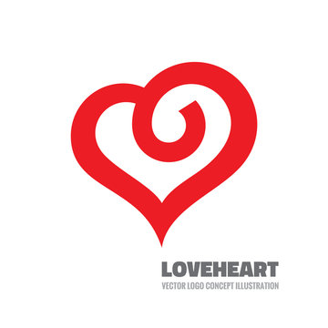 Red heart - vector logo concept illustration. Heart sign. Valentine's Day concept sign. Vector logo template. Design element.