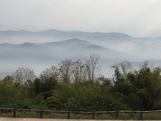 Fototapeta na wymiar Mist on the mountains