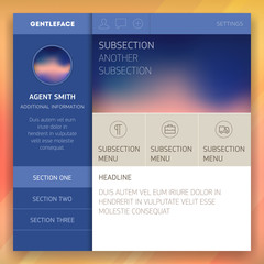 Modern user interface screen template for mobile smart phone or