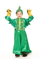 Little boy in dragon costume