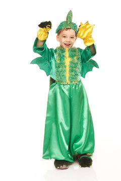 Little Boy In Dragon Costume