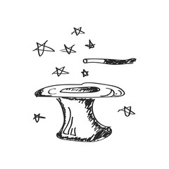 Simple doodle of a magic hat