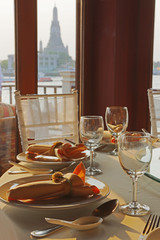 gorgeous wedding chair and table setting for fine dining at outd