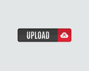 Upload web button flat design