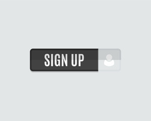 Sign up web button, rectangle flat design