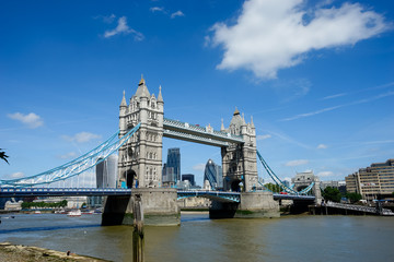 Fototapeta na wymiar Tower Bridge in summer, London, England