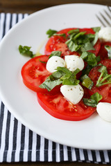 salad with fresh tomatoes and mozzarella