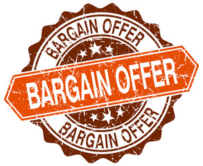 Obraz premium bargain offer orange round grunge stamp on white