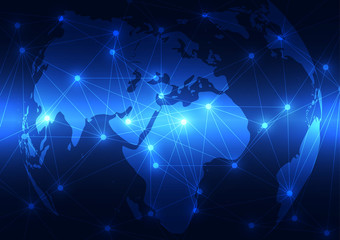 abstract vector digital global network technology background