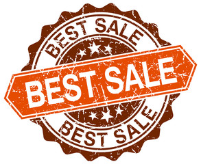 best sale orange round grunge stamp on white