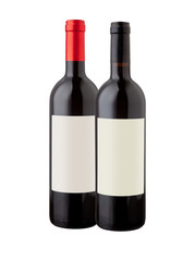 Wine bottles isolated on white