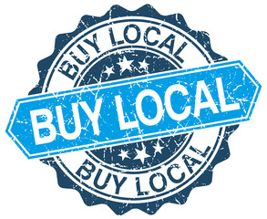 Fototapeta premium buy local blue round grunge stamp on white