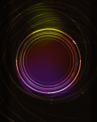 Glowing circle in dark space