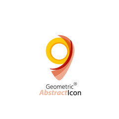 Abstract geometric business corporate emblem - map tag