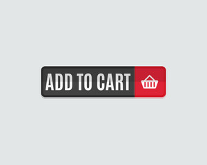 Add to cart web button, online shopping, flat design