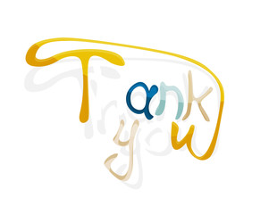 Thank you hand lettering, calligraphy
