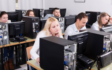 staff sitting at desks and looking at PC screens