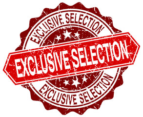 Fototapeta premium exclusive selection red round grunge stamp on white