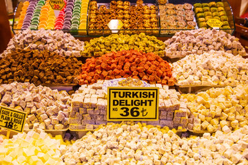 Sale of east sweets, Grand Bazaar, Istanbul