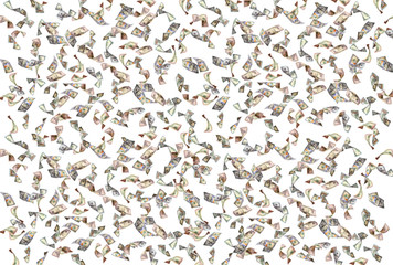 flying many 100 dollar bills