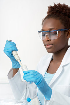 African scientist at work