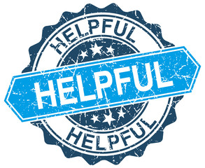 Fototapeta premium helpful blue round grunge stamp on white