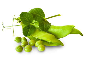 green peas isolated on white