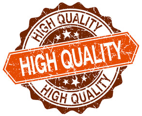 Obraz premium high quality orange round grunge stamp on white