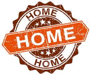 Obraz premium home orange round grunge stamp on white
