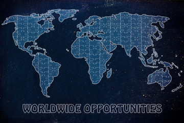 worldwide opportunities, jigsaw puzzle world map