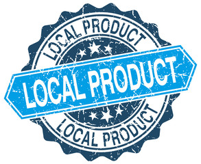 Obraz premium local product blue round grunge stamp on white