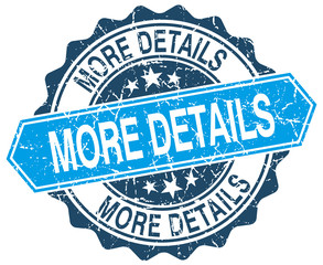 more details blue round grunge stamp on white