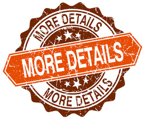 more details orange round grunge stamp on white