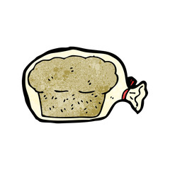 cartoon bread in bag