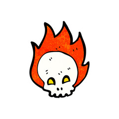 flaming skull cartoon symbol