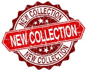 Obraz premium new collection red round grunge stamp on white