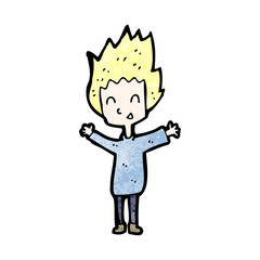 cartoon happy blond boy